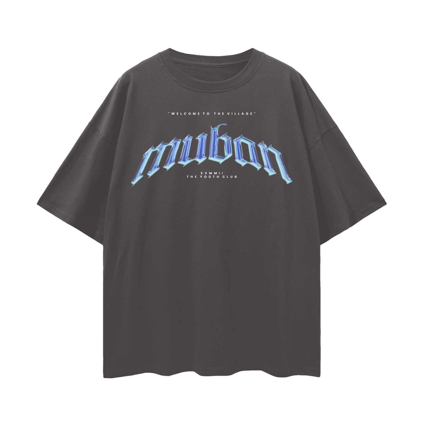 " Signature " Chrome Tee In Dark Gray